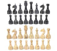 Chess Pieces - Complete Set with Weighted Marble Pieces 12 X 12 Marble Chess Board Compatibility | Timeless Elegance in Chess Pieces Stone (Black & Coral)