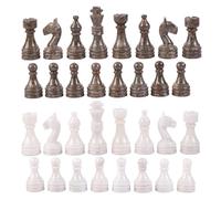 Chess Pieces - Complete Set with Weighted Marble Pieces 12 X 12 Marble Chess Board Compatibility | Timeless Elegance in Chess Pieces Stone (White & Grey)