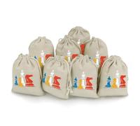 Chess Pieces Drawstring Goody Bag 8Pcs Cotton And Hemp Bunches Pocket Reusable Gift Bags Halloween Christmas Parties