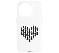 Chess Pieces Heart Shape Enthusiast Love Case for iPhone 15 Pro