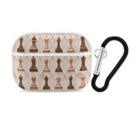 Chess Pieces Pattern Compatible with Airpod Pro Case PC Scratch-Resistant Drop-Proof Protective Cover with Keychain
