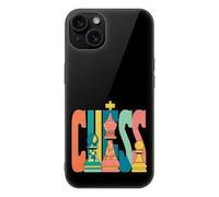 Chess Pieces Printed Phone Case Compatible with iPhone 15/15 Plus/15 Pro/15 Pro Max Glass Back Protective Shell