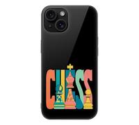 Chess Pieces Printed Phone Case Compatible with iPhone 15/15 Plus/15 Pro/15 Pro Max Glass Back Protective Shell