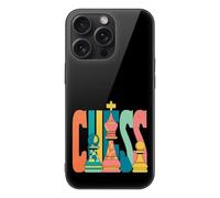 Chess Pieces Printed Phone Case Compatible with iPhone 15/15 Plus/15 Pro/15 Pro Max Glass Back Protective Shell