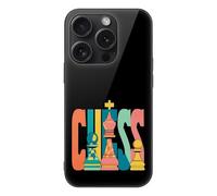 Chess Pieces Printed Phone Case Compatible with iPhone 15/15 Plus/15 Pro/15 Pro Max Glass Back Protective Shell