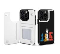 Chess Pieces Printed Wallet Phone Case Unisex Cellphone Protective Cover Compatible with iPhone 15/15 Pro/16 Pro Max/15 Plus