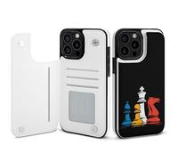 Chess Pieces Printed Wallet Phone Case Unisex Cellphone Protective Cover Compatible with iPhone 15/15 Pro/16 Pro Max/15 Plus