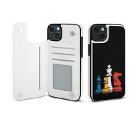 Chess Pieces Printed Wallet Phone Case Unisex Cellphone Protective Cover Compatible with iPhone 15/15 Pro/16 Pro Max/15 Plus