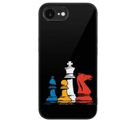 Chess Pieces Slim Glass Case Protective Classic Cell Phone Basic Cases Compatible with iPhone 16/16 Plus/16 Pro/16 Pro Max/16 E