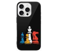 Chess Pieces Slim Glass Case Protective Classic Cell Phone Basic Cases Compatible with iPhone 16/16 Plus/16 Pro/16 Pro Max/16 E