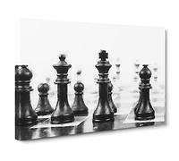 Chess Pieces Vol.2 Canvas Print | Gallery Wrapped 30mm Frame Wall Art | 30x20 inches | Ready to Hang | Modern Picture | Living Room Bedroom Lounge Office