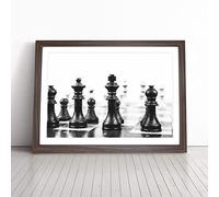 Chess Pieces Vol.2 Painting | Framed Wall Art Print | Modern Home Decor Picture | Ready to Hang Artwork for Living Room, Bedroom, Kitchen or Office | Multiple Sizes