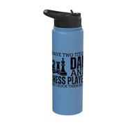 Chess Player and Dad Proud Men Funny Chess Stainless Steel Insulated Water Bottle
