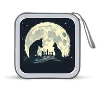 Chess Player Chess Board Dog Cat CD Case Portable DVD Storage Small CD Holder Organizer for Home Travel