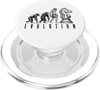 Chess Player Evolution Funny Ape Neanderthal Caveman Knight PopSockets PopGrip for MagSafe
