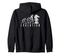 Chess Player Evolution Funny Ape Neanderthal Caveman Knight Zip Hoodie