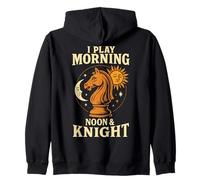 Chess Player Morning Noon Knight Chess Lovers Zip Hoodie