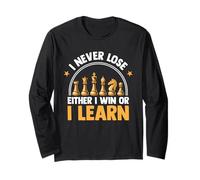 Chess Player Present - I Never Lose Either I Win Or I Learn Long Sleeve T-Shirt