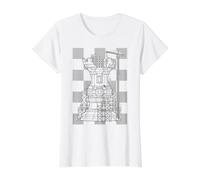 Chess Player Rook Construction Build Defence Checkerboard Value Graphic T-Shirt, Women, White, S