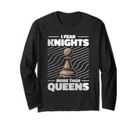 Chess Player Souvenir Pawn Knight Character Fun Tee Chessmen Long Sleeve T-Shirt