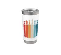 Chess Player Vintage Chess Pieces Stainless Steel Insulated Tumbler