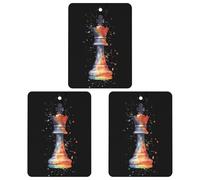 Chess Playing Piece The King Cute Car Air Fresheners 3pcs Long Lasting Scent Car Mirror Hanging Scented Cards Tablets
