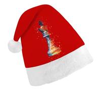Chess Playing Piece The King Fashion Christmas Hat Soft Breathable Xmas Beanie Santa Headwear for New Year Party