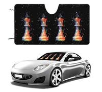 Chess Playing Piece The King Front Car Windscreen Cover Sun Shade Windproof Car Windshield Cover for Universal Vehicle