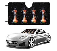 Chess Playing Piece The King Front Car Windscreen Cover Sun Shade Windproof Car Windshield Cover for Universal Vehicle
