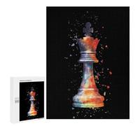 Chess Playing Piece The King Funny Wooden Picture Puzzle for Adults Vertical Challenge Intellectual Game Jigsaw Birthday Gifts