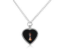 Chess Playing Piece The King Pet Ashes Necklace Heart Urn Necklaces for Dog Cat Cremation Jewelry Memorial Keepsake