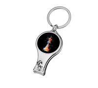 Chess Playing Piece The King Small Fingernail Clipper Metal Sharp Curved Toenail Clippers Cutters with Keychain Men & Women