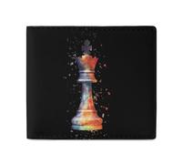 Chess Playing Piece The King Trendy Bifold Wallet for Men Classic Lightweight ID Window Leather Wallets