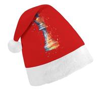 Chess Playing Piece The King Trendy Christmas Hat Soft Breathable Xmas Beanie Santa Headwear for New Year Party