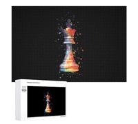 Chess Playing Piece The King Wooden Jigsaw Puzzle for Adults Creative Fun Puzzles Gift for Friend Family 1000 PCS
