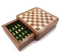 Chess Portable small chess board,5.1x5.1inch Wooden Chess Set with Storage Box for Kids and Adults Chessboard
