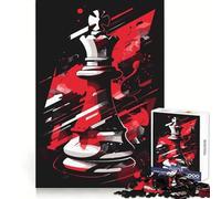 Chess Queen Abstract Art 1000 Piece Jigsaws for Adults Puzzle Boost Memory Leisure Escape Quality Cut Heartfelt Gift (38x52cm)