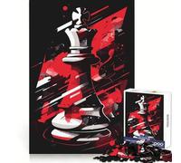 Chess Queen Abstract Art for Adults 1000 Piece Jigsaw Puzzle Thought Skill Slow Leisure Accurate Edges Perfect Present (38x26cm)