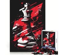 Chess Queen Abstract Art Jigsaw Puzzles 1000 Pieces Clear Thinking Calm Downtime Precise Edges Chic Xmas Gift (50x75cm)