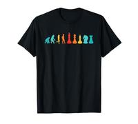 Chess Retro Evolution Chess Player Checkmate Board Games T-Shirt