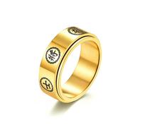 Chess Rotating Ring Black Generals Red Handsome Chess Titanium Steel Ring