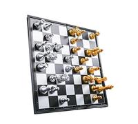 Chess Set 12.5" Chess Set Gold Silver Pieces，Folding Board Travel Sets For Family Game