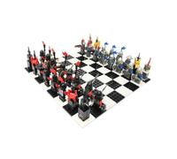 chess set Building Block DIY Chess Game Golden Knight vs. Skeleton Knight Classic Educational Game for Cognitive travel board(02)