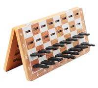 Chess Set Chess Board With Groove Design And Wooden Pieces, Portable Travel Foldable Set With Storage Slot For Family Game
