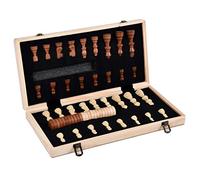 Chess Set Chess Game Set Chess Board Magnetic Folding Chess Set,15.4"x 15.4" Portable Travel Wooden Chess Game Board Set,Magnetic Crafted Chess Pieces Storage with 1 Flannelette Bags,Perfect Beginners