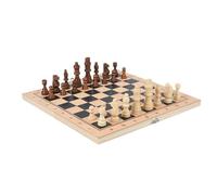 Chess Set Educational Wood Student 3-in-1 Chess Set With Double Queens Checkers Backgammon International Chess(24x24cm)