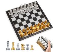 Chess Set - Foldable Magnetic Game Board, Portable Travel Strategy Game, Logical Thinking Skill Builder, Interactive Activity for Road Trips, Dorm, Camping, Picnic, Classroom, Family Fun Play
