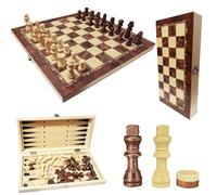 Chess Set, Folding Hand Crafted Wooden Chess Set,Board with Foldable Secure Storage & Exquisite patterns, Travel Chess Sets, Gift For Kids, Adults, Boys, Girls