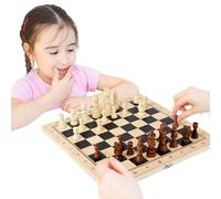 Chess Set Folding Wooden Chess Game Interactive Strategy Game for Outdoor On the Go Home Parties School Studio