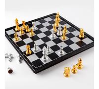 Chess Set Magnetic Chess Set Wooden With Folding Board, Pieces, & Storage Box, Wood Game For Family Game(25cm)